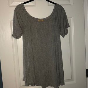 Gray off the shoulder shirt